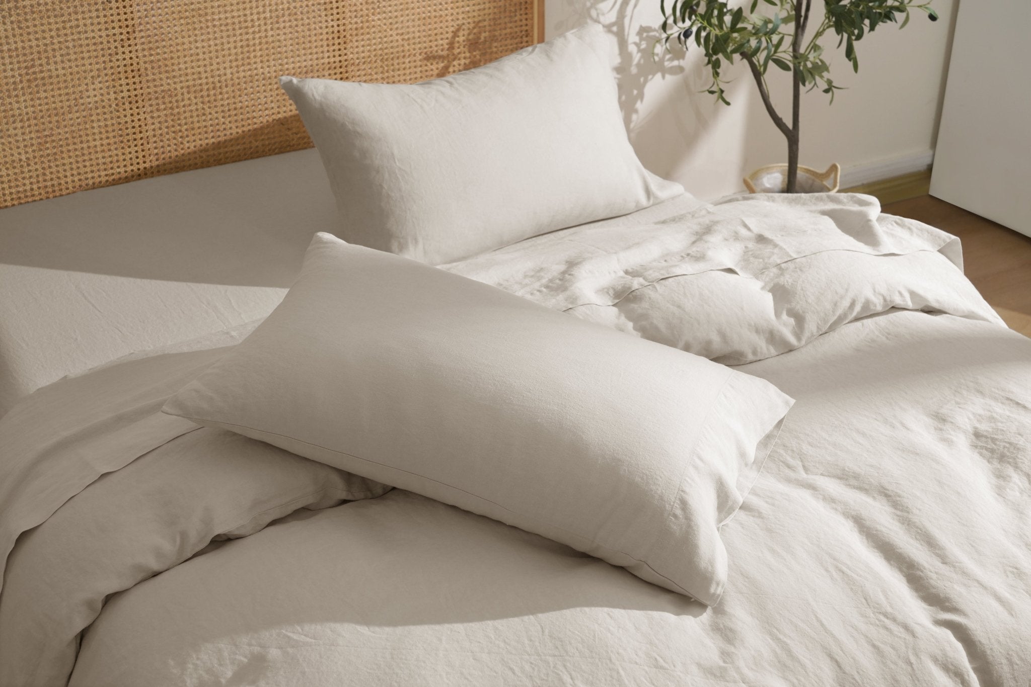 100% French Linen Sheet & Duvet Cover Set - SELENE-