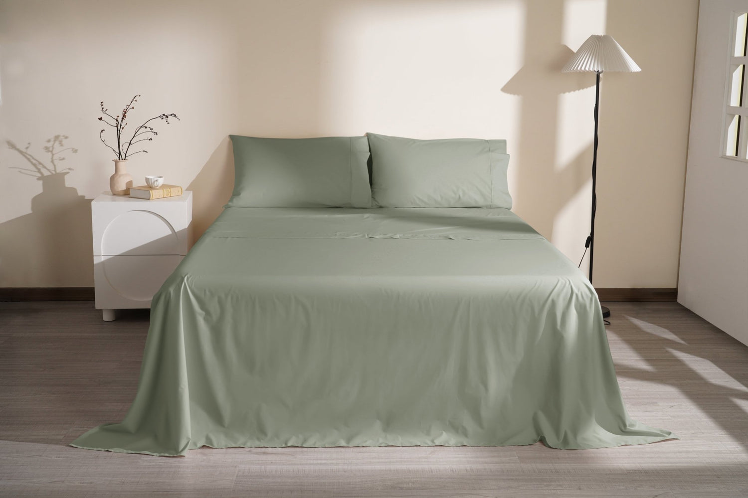Organic Percale Cotton Sheet Set - SELENE -