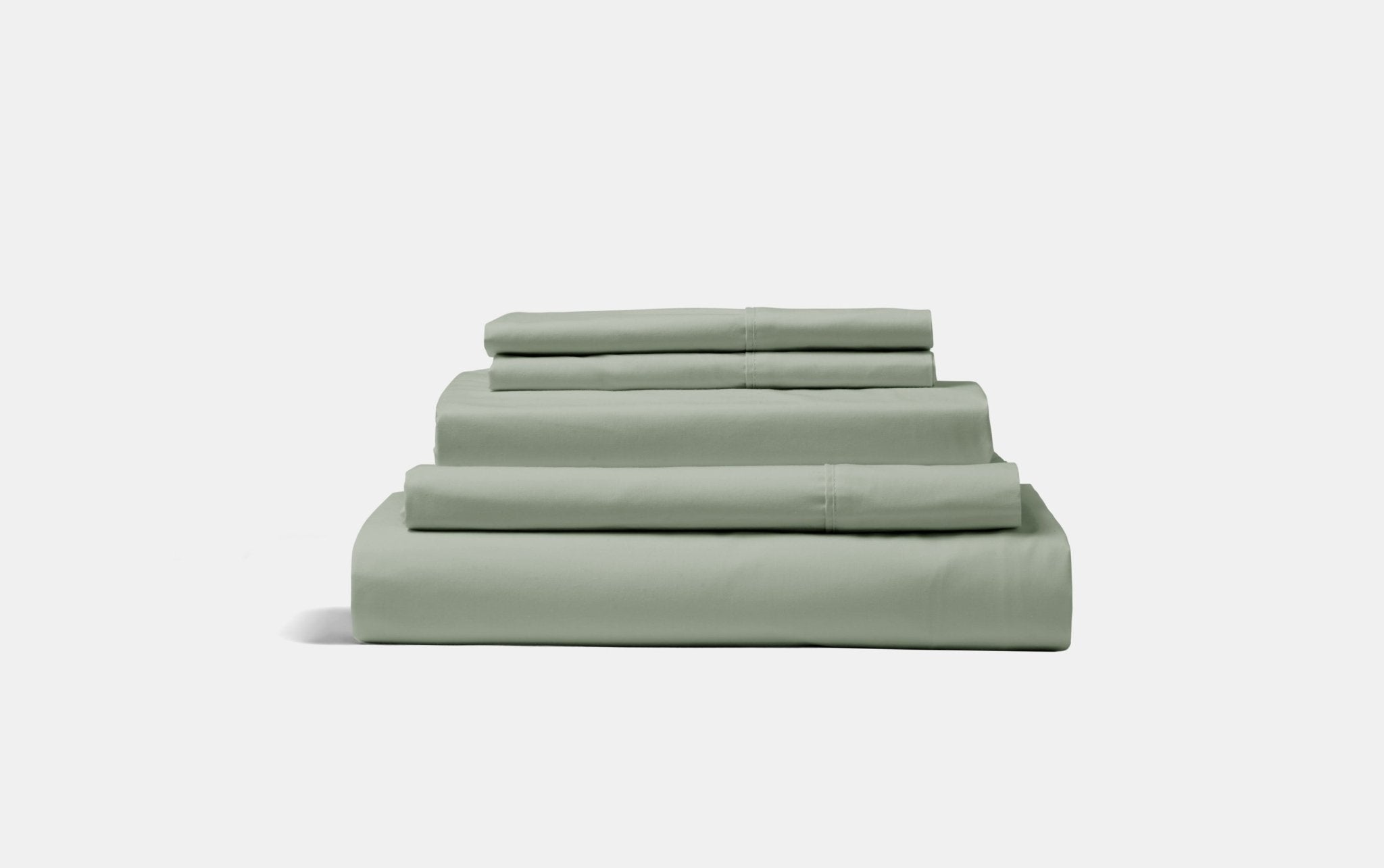 Organic Percale Cotton Sheet & Duvet Cover Set - SELENE - #color_herb-sage