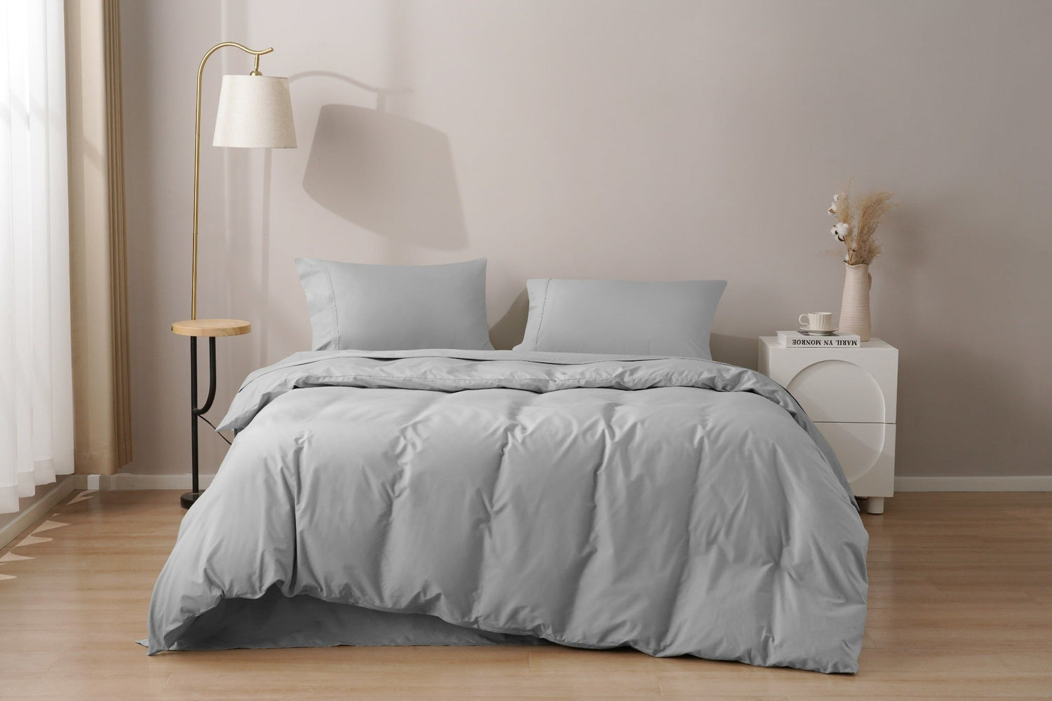 Organic Percale Cotton Sheet & Duvet Cover Set - SELENE