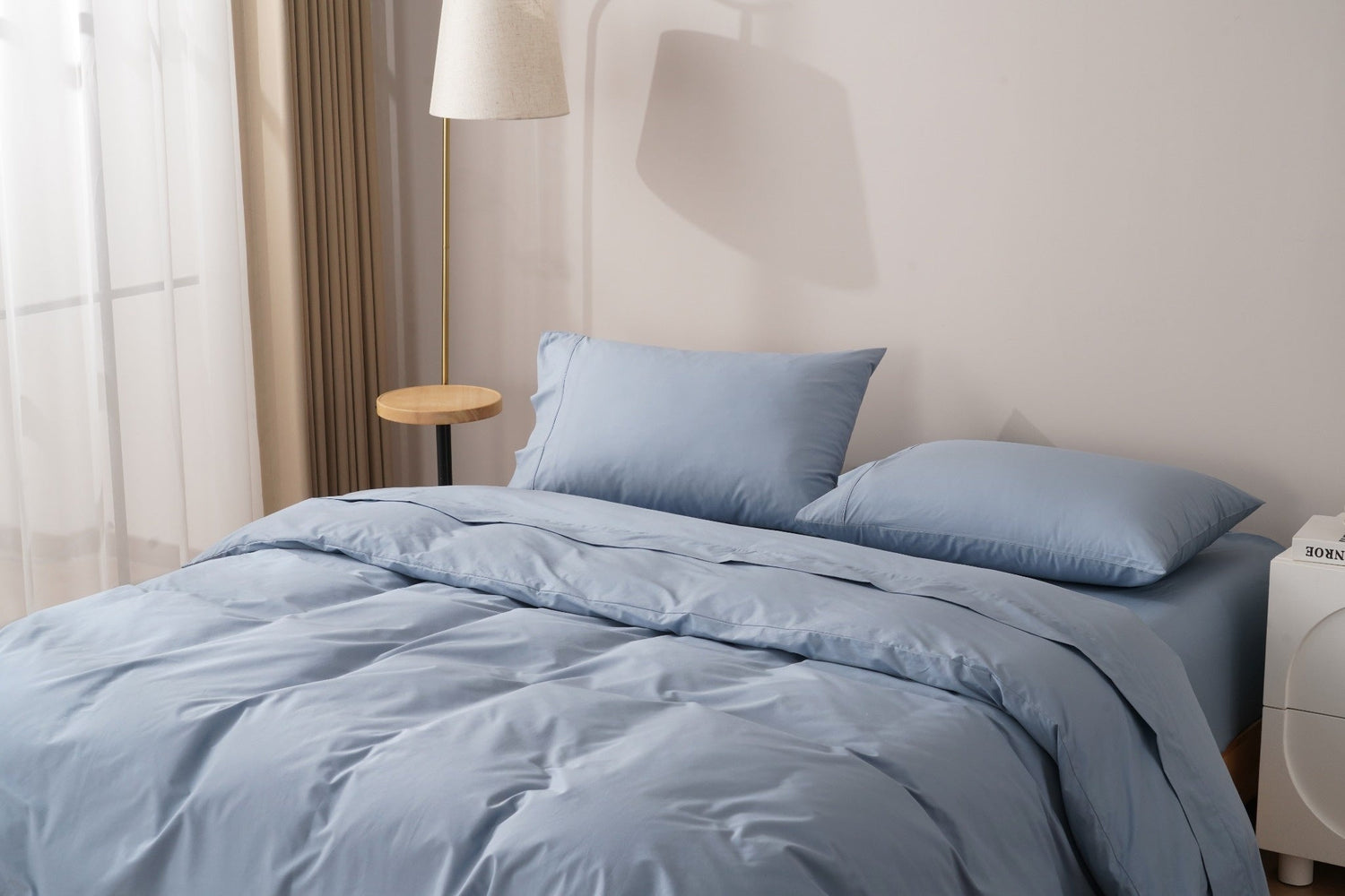 Organic Percale Cotton Sheet & Duvet Cover Set - SELENE