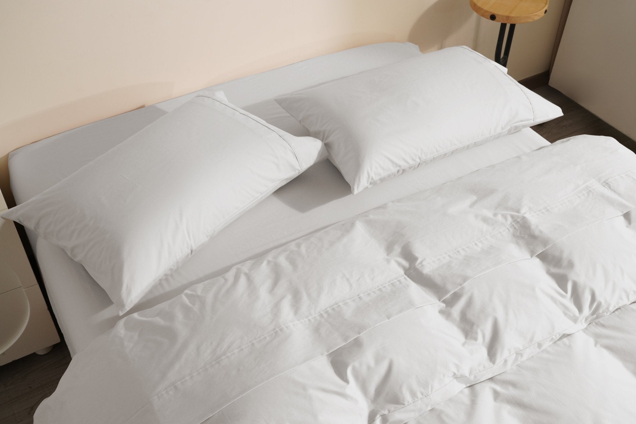 Organic Percale Cotton Sheet & Duvet Cover Set - SELENE -