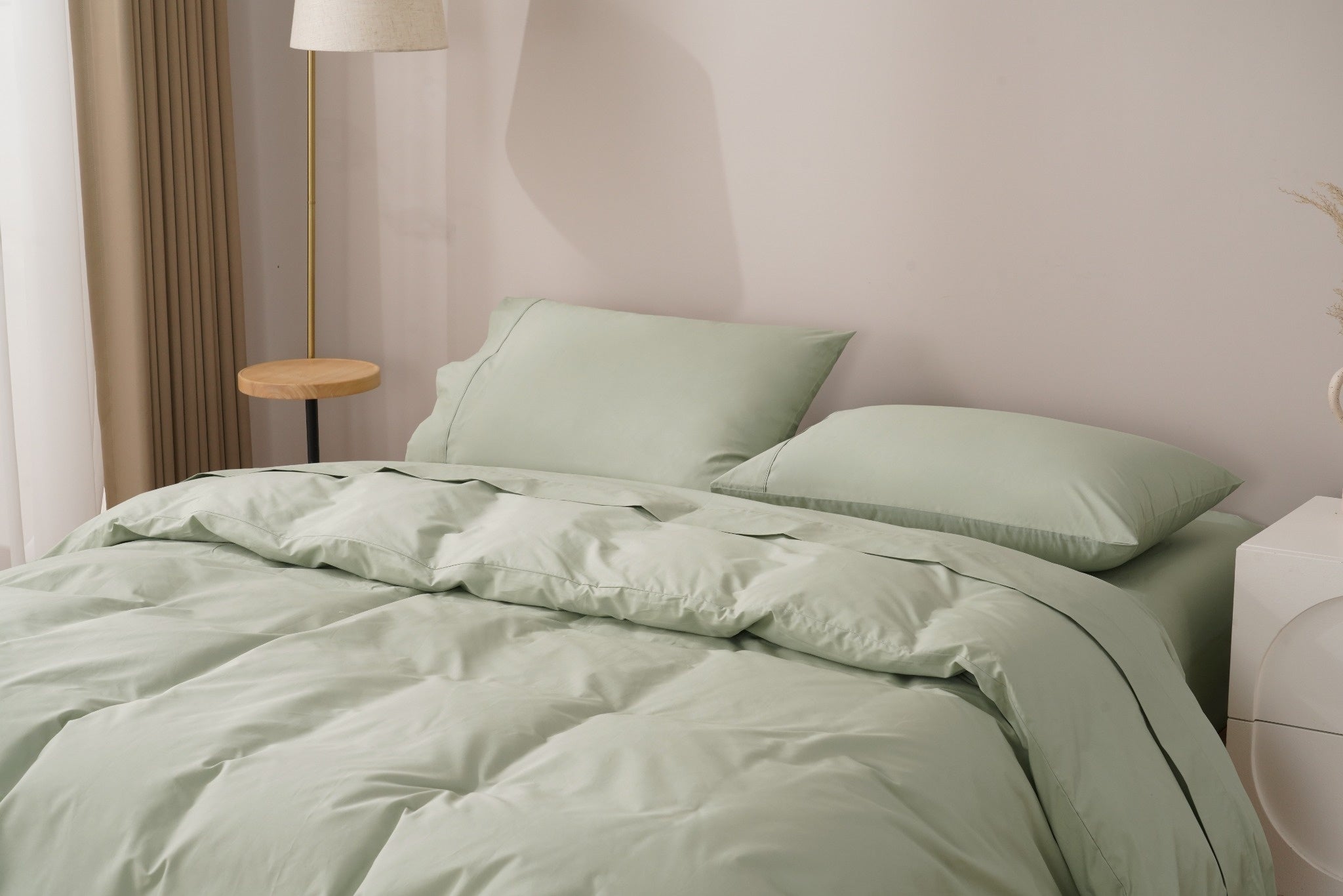 Organic Percale Cotton Sheet & Duvet Cover Set - SELENE