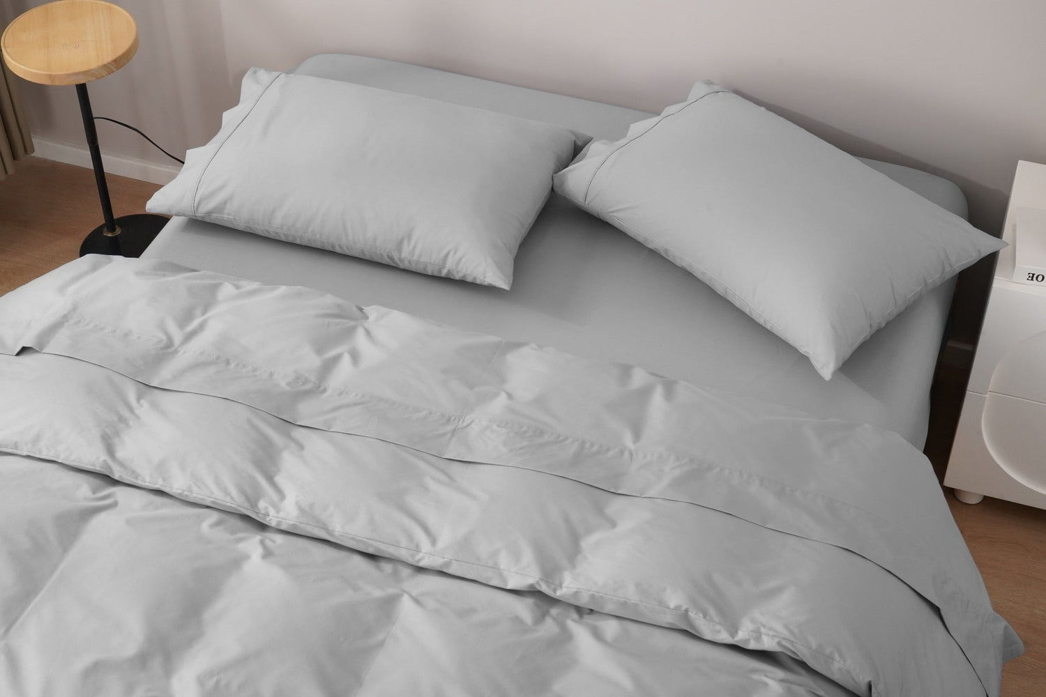 Organic Percale Cotton Sheet & Duvet Cover Set - SELENE
