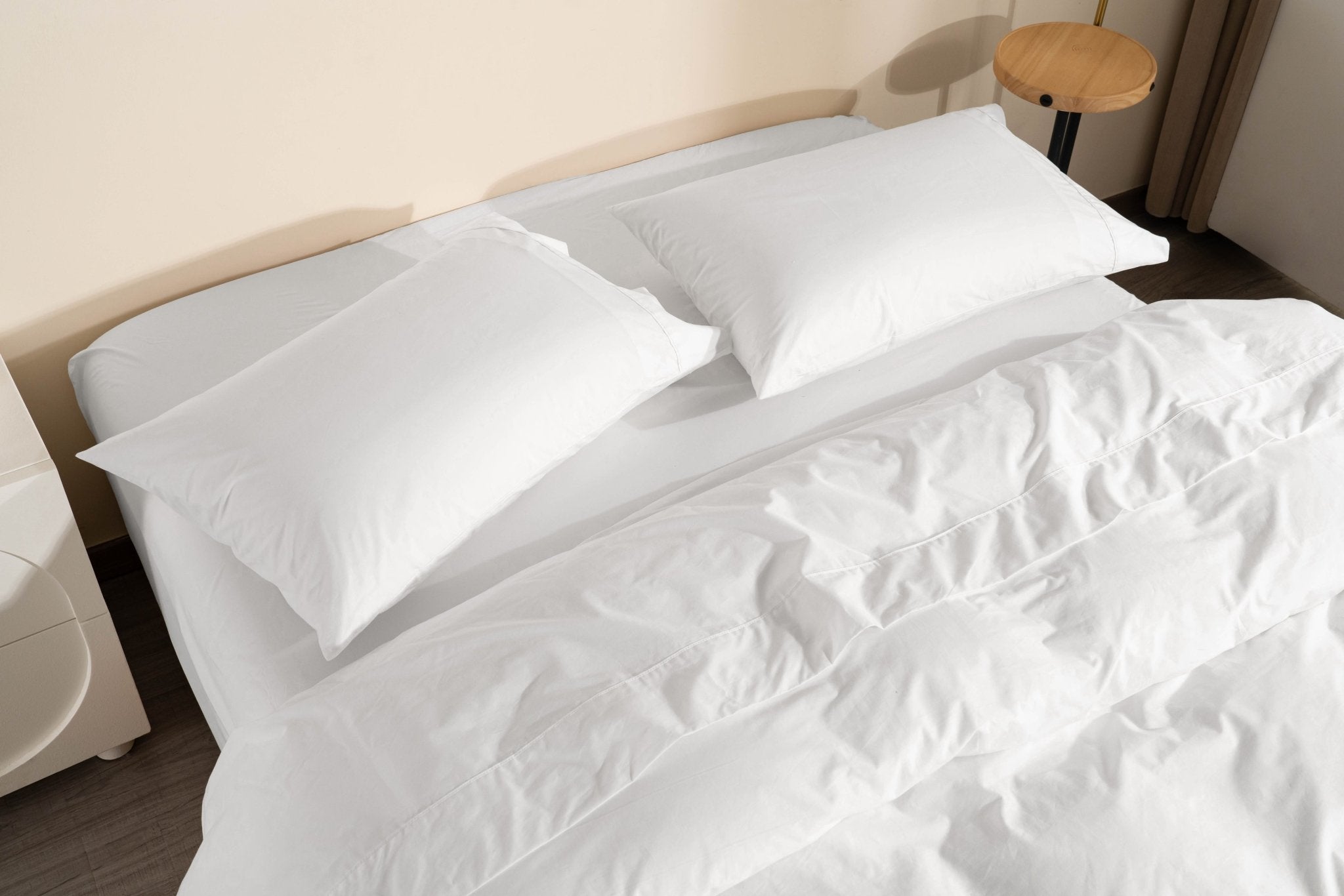 Organic Percale Cotton Sheet & Duvet Cover Set - SELENE -