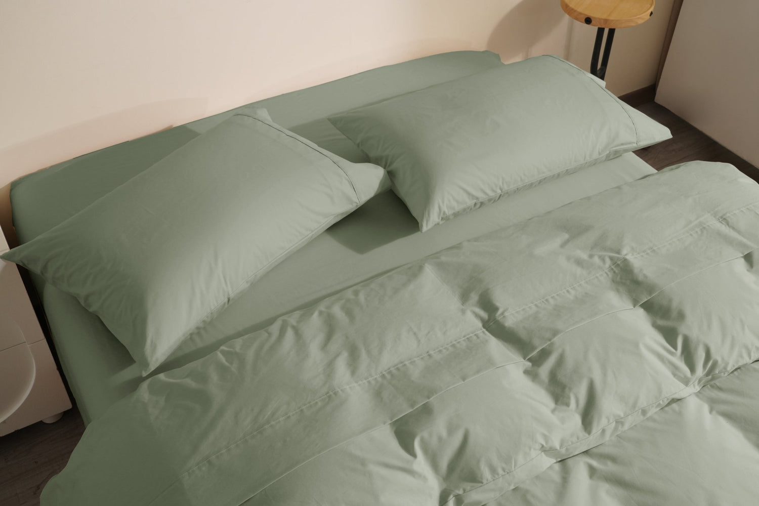 Organic Percale Cotton Sheet & Duvet Cover Set - SELENE -