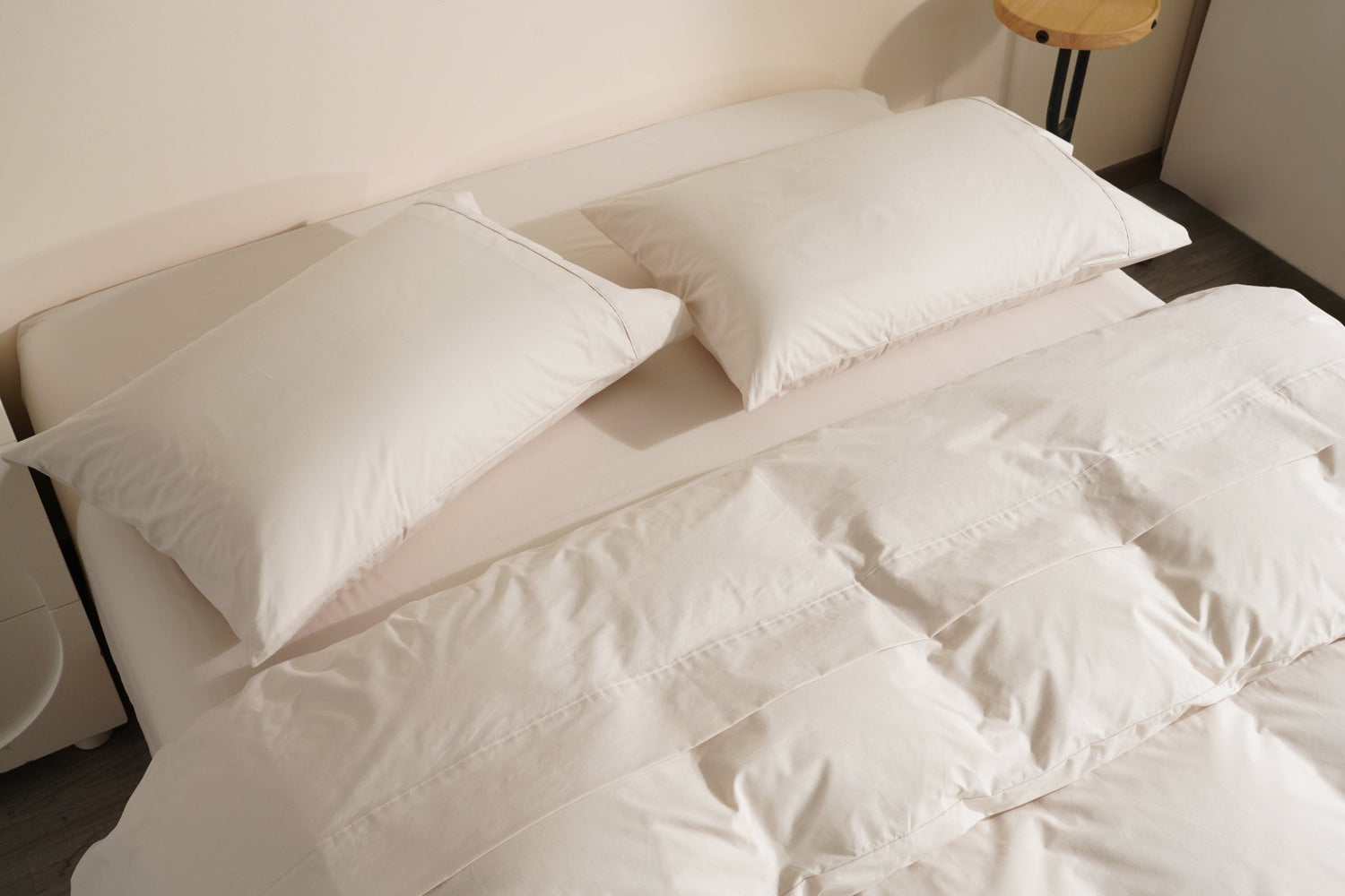 Organic Percale Cotton Sheet & Duvet Cover Set - SELENE -