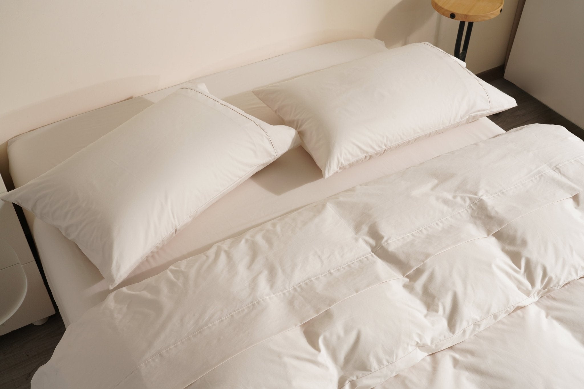Organic Percale Cotton Sheet & Duvet Cover Set - SELENE -
