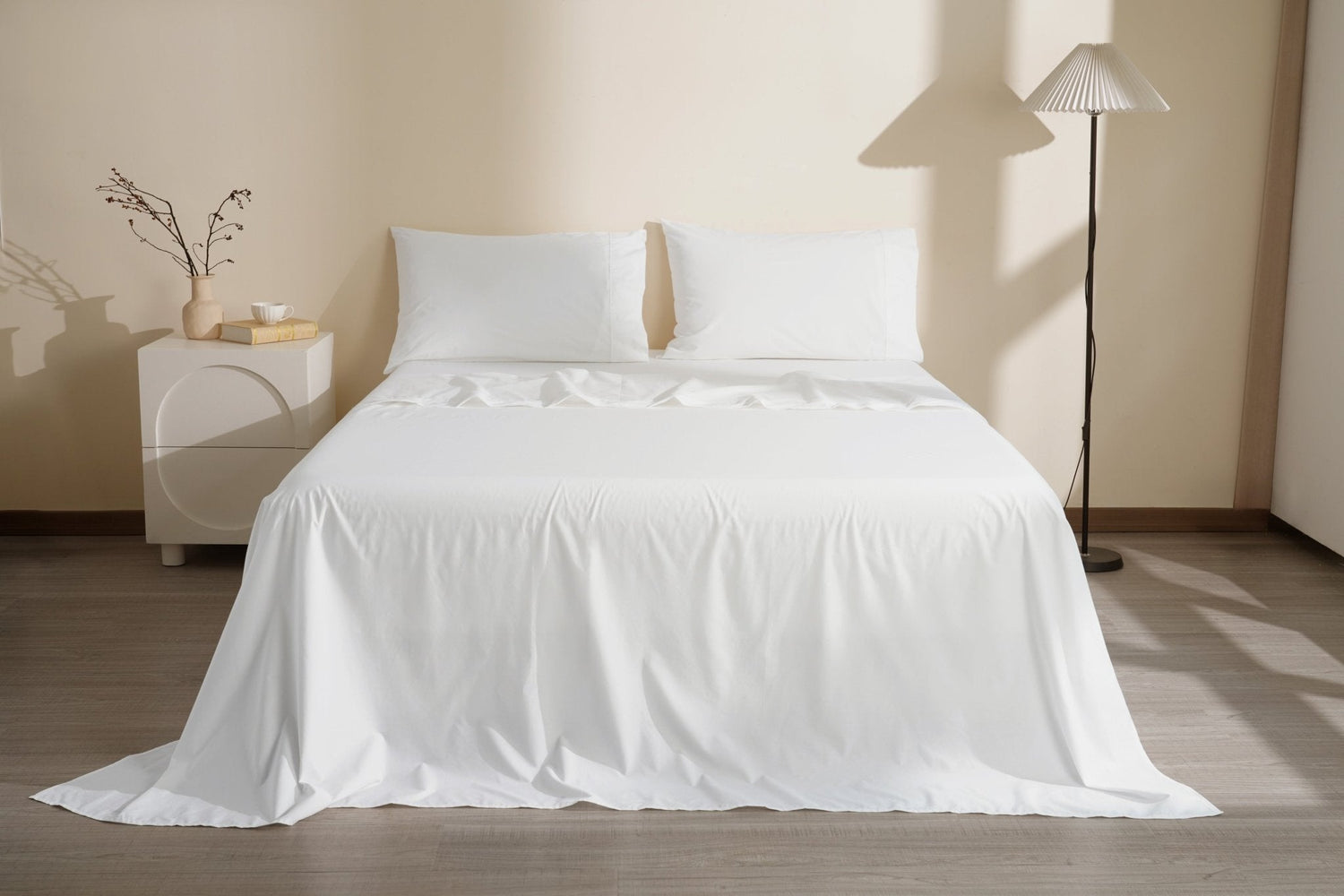 Organic Percale Cotton Sheet Set - SELENE -