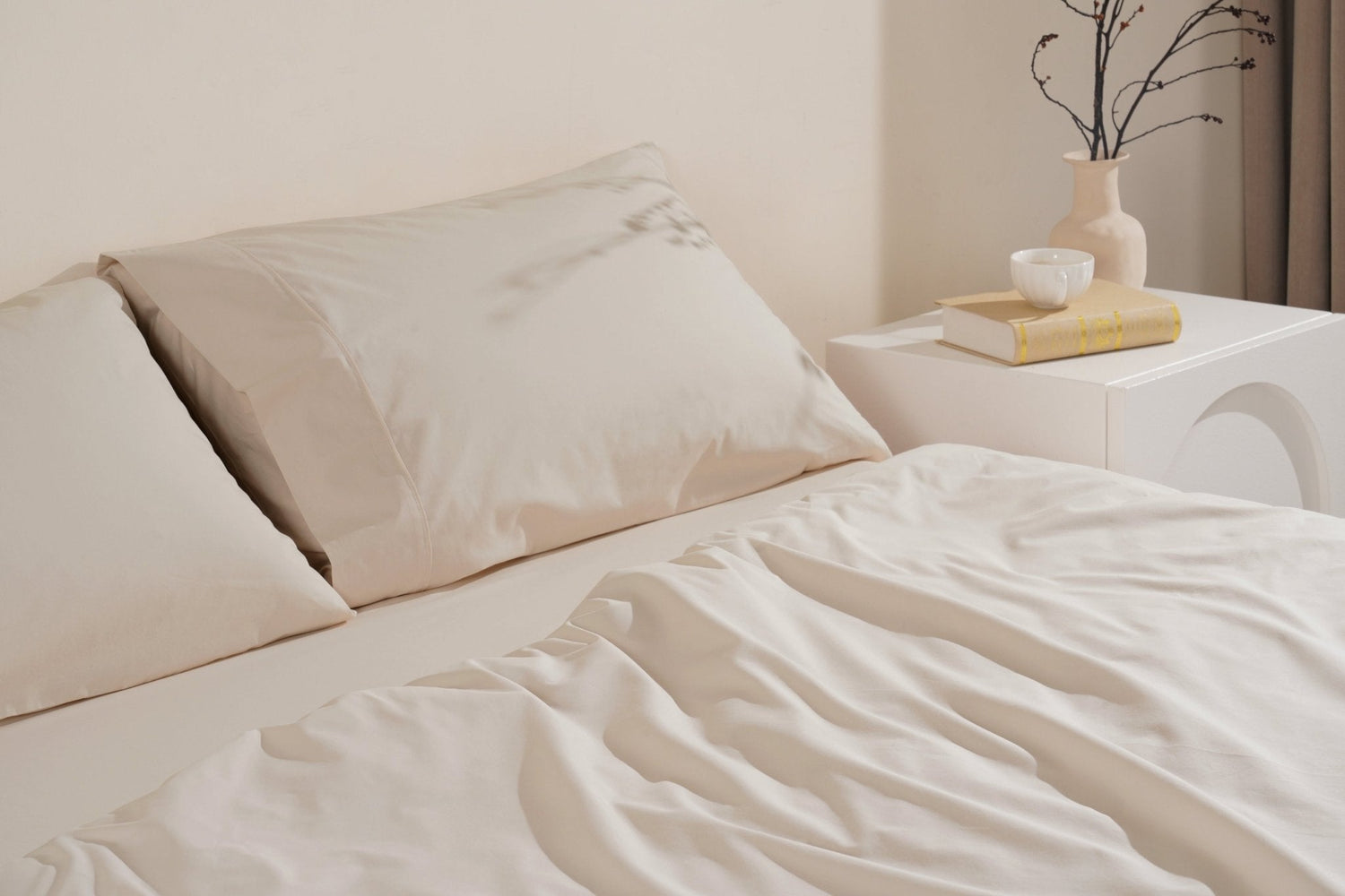Organic Percale Cotton Sheet Set - SELENE -