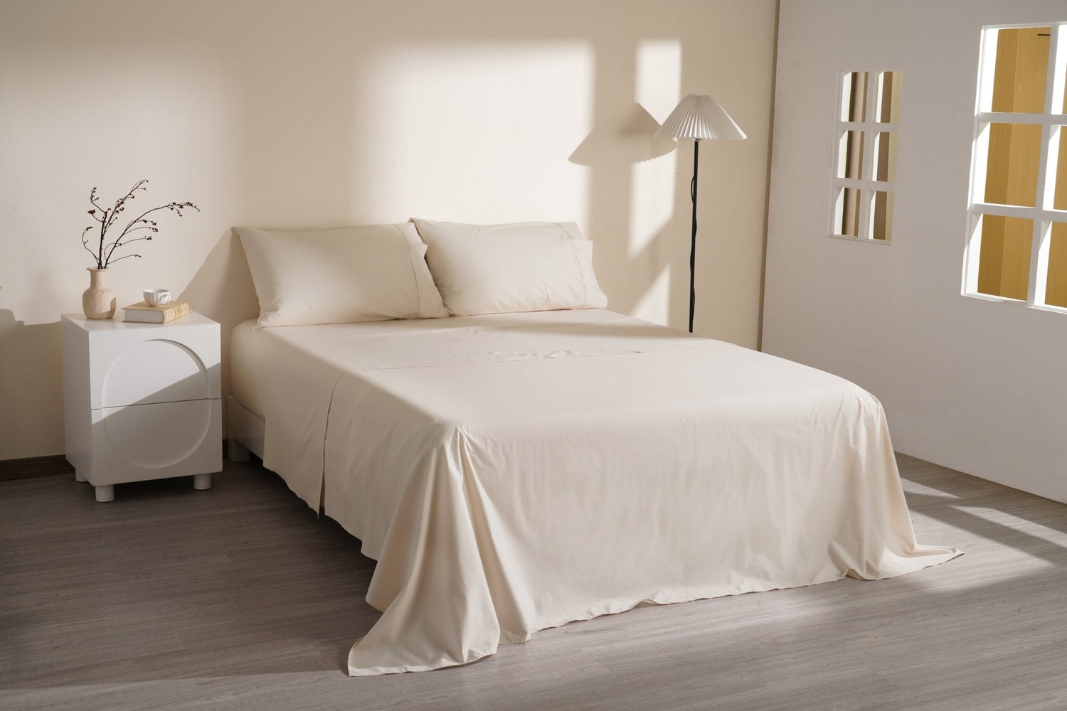 Organic Percale Cotton Sheet Set - SELENE -