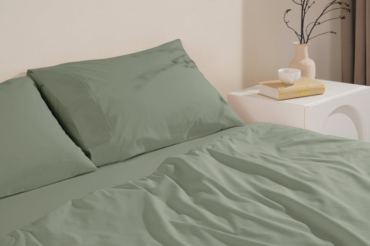 Organic Percale Cotton Sheet Set - SELENE -